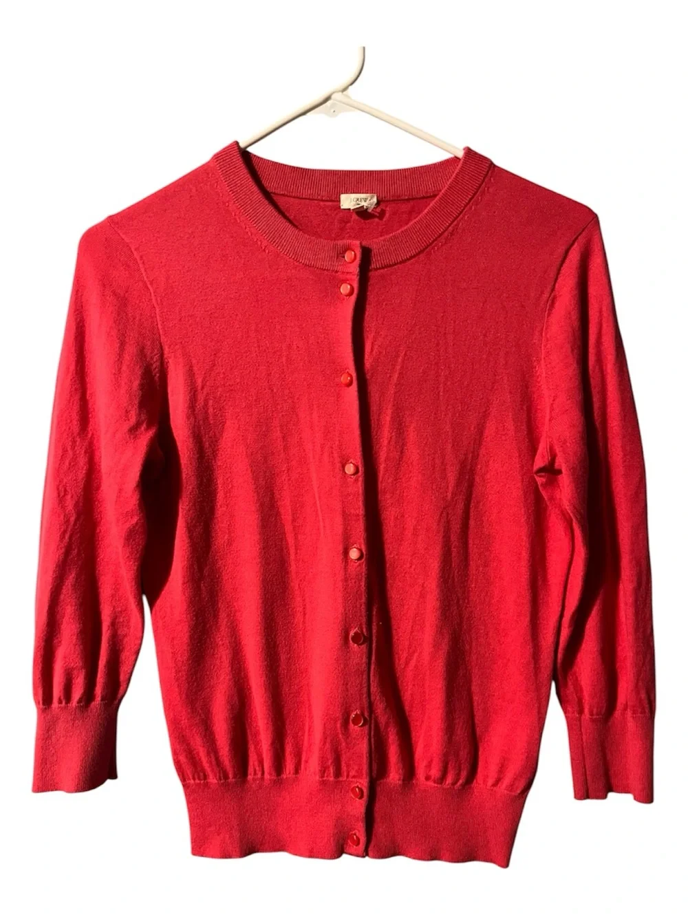 J. Crew Bright Red Button-Front Cardigan